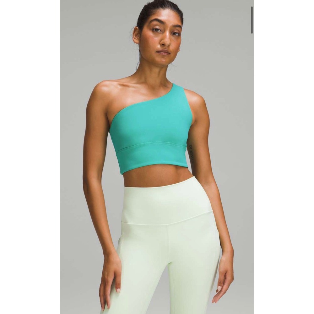 Lululemon Align‎ Asymmetrical Bra Sport Nulu Top 4 Kelly Green Yoga Gym Athletic